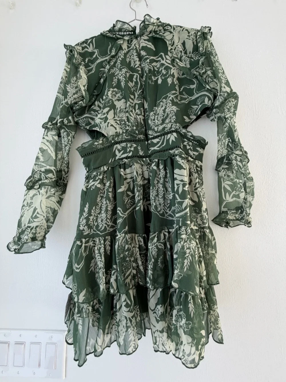 ASOS Green Floral Ruffle Mini Dress - Picture 5 of 5
